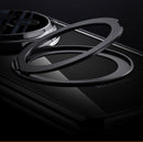 Clear 360°Rotating Magnetic Ring Stand Case for Honor Magic V5 with Tempered Glass [Black]