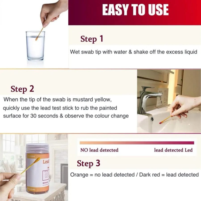 Lead Test Kit Test House Paint Metal Ceramics 60 Cotton