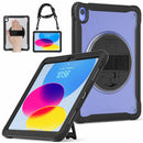 iPad 11" (A16, 2024) / iPad 10 (2022) Rugged Case - 360° Stand, Hand & Shoulder Strap - Shockproof - Black