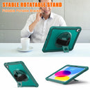 iPad 11" (A16, 2024) / iPad 10 (2022) Rugged Case - 360° Stand, Hand & Shoulder Strap - Shockproof - Green