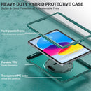 iPad 11" (A16, 2024) / iPad 10 (2022) Rugged Case - 360° Stand, Hand & Shoulder Strap - Shockproof - Green
