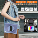 iPad 11" (A16, 2024) / iPad 10 (2022) Rugged Case - 360° Stand, Hand & Shoulder Strap - Shockproof - Lavender
