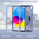 iPad 11" (A16, 2024) / iPad 10 (2022) Rugged Case - 360° Stand, Hand & Shoulder Strap - Shockproof - Lavender