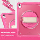 iPad 11" (A16, 2024) / iPad 10 (2022) Rugged Case - 360° Stand, Hand & Shoulder Strap - Shockproof - Rose