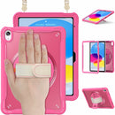 iPad 11" (A16, 2024) / iPad 10 (2022) Rugged Case - 360° Stand, Hand & Shoulder Strap - Shockproof - Rose