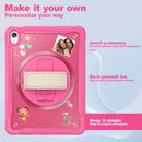 iPad 11" (A16, 2024) / iPad 10 (2022) Rugged Case - 360° Stand, Hand & Shoulder Strap - Shockproof - Rose