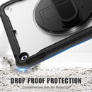 iPad 10.2" (7th/8th/9th Gen) Rugged Case - 360° Stand, Hand & Shoulder Strap - Shockproof - Black