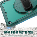iPad 10.2" (7th/8th/9th Gen) Rugged Case - 360° Stand, Hand & Shoulder Strap - Shockproof - Green