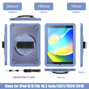 iPad 10.2" (7th/8th/9th Gen) Rugged Case - 360° Stand, Hand & Shoulder Strap - Shockproof - Lavender