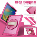 iPad 10.2" (7th/8th/9th Gen) Rugged Case - 360° Stand, Hand & Shoulder Strap - Shockproof - Rose