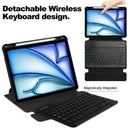 360° Rotating Keyboard Case for iPad Air 11 (2026-2020 M4/M3/M2/5th/4th) – Detachable Keyboard with Pencil Holder [Black]