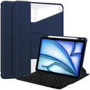360° Rotating Keyboard Case for iPad Air 11 (2026-2020 M4/M3/M2/5th/4th) – Detachable Keyboard with Pencil Holder [Navy]