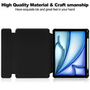 Rotating Acrylic Back PU Leather Case for iPad Air 11 (2026-2020 M4/M3/M2/5th/4th) with Pencil Holder [Black]