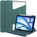 Rotating Acrylic Back PU Leather Case for iPad Air 11 (2026-2020 M4/M3/M2/5th/4th) with Pencil Holder [Teal]