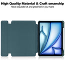 Rotating Acrylic Back PU Leather Case for iPad Air 11 (2026-2020 M4/M3/M2/5th/4th) with Pencil Holder [Teal]
