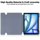 Rotating Acrylic Back PU Leather Case for iPad Air 11 (M2 2024 / M3 2025) / Air 5/6 with Pencil Holder [Lavender]