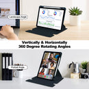 Rotating Acrylic Back PU Leather Case for iPad Air 11 (2026-2020 M4/M3/M2/5th/4th) with Pencil Holder [Navy]