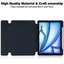 Rotating Acrylic Back PU Leather Case for iPad Air 11 (2026-2020 M4/M3/M2/5th/4th) with Pencil Holder [Navy]