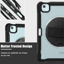 iPad Air 11" / 10.9" Rugged Case - 360° Stand, Hand & Shoulder Strap - Shockproof (M2/M3/M4) - Black