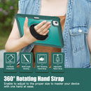 iPad Air 11" / 10.9" Rugged Case - 360° Stand, Hand & Shoulder Strap - Shockproof (M2/M3/M4) - Green