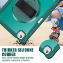 iPad Air 11" / 10.9" Rugged Case - 360° Stand, Hand & Shoulder Strap - Shockproof (M2/M3/M4) - Green