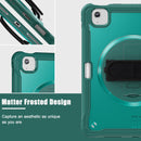 iPad Air 11" / 10.9" Rugged Case - 360° Stand, Hand & Shoulder Strap - Shockproof (M2/M3/M4) - Green