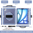 iPad Air 11" / 10.9" Rugged Case - 360° Stand, Hand & Shoulder Strap - Shockproof (M2/M3/M4) - Lavender