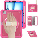 iPad Air 11" / 10.9" Rugged Case - 360° Stand, Hand & Shoulder Strap - Shockproof (M2/M3/M4) - Rose