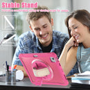 iPad Air 11" / 10.9" Rugged Case - 360° Stand, Hand & Shoulder Strap - Shockproof (M2/M3/M4) - Rose