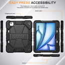 Rugged iPad Air 11" 2024 Case – Shockproof Cover Stand & Pencil Holder