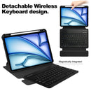 360° Rotating Keyboard Case for iPad Air 13 (2026-2024 M4/M3/M2) – Detachable Keyboard with Pencil Holder [Black]