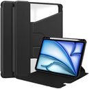 Rotating Acrylic Back PU Leather Case for iPad Air 13" (2026-2024 M4/M3/M2) with Pencil Holder [Black]