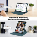 Rotating Acrylic Back PU Leather Case for iPad Air 13 (M2 2024 / M3 2025) with Pencil Holder [Teal]
