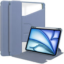 Rotating Acrylic Back PU Leather Case for iPad Air 13" (2026-2024 M4/M3/M2) with Pencil Holder [Lavender]