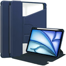 Rotating Acrylic Back PU Leather Case for iPad Air 13  (2026-2024 M4/M3/M2) with Pencil Holder [Navy]
