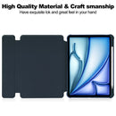 Rotating Acrylic Back PU Leather Case for iPad Air 13  (2026-2024 M4/M3/M2) with Pencil Holder [Navy]