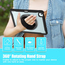 iPad Air 13" Rugged Case (M2/M3/M4) - 360° Stand, Hand & Shoulder Strap - Shockproof - Black