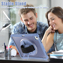 iPad Air 13" Rugged Case (M2/M3/M4) - 360° Stand, Hand & Shoulder Strap - Shockproof - Lavender