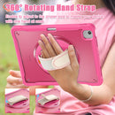 iPad Air 13" Rugged Case (M2/M3/M4) - 360° Stand, Hand & Shoulder Strap - Shockproof - Rose