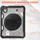 iPad Mini 6 / 7 (A17 Pro) Rugged Case - 360° Stand, Hand & Shoulder Strap - Shockproof - Black