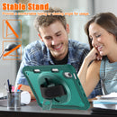 iPad Mini 6 / 7 (A17 Pro) Rugged Case - 360° Stand, Hand & Shoulder Strap - Shockproof - Green