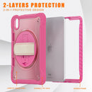 iPad Mini 6 / 7 (A17 Pro) Rugged Case - 360° Stand, Hand & Shoulder Strap - Shockproof - Rose