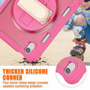 iPad Mini 6 / 7 (A17 Pro) Rugged Case - 360° Stand, Hand & Shoulder Strap - Shockproof - Rose