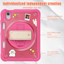 iPad Mini 6 / 7 (A17 Pro) Rugged Case - 360° Stand, Hand & Shoulder Strap - Shockproof - Rose
