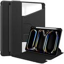 Rotating Acrylic Back PU Leather Case for iPad Pro 11 (M4 2024 / M5 2025) with Pencil Holder [Black]