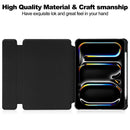 Rotating Acrylic Back PU Leather Case for iPad Pro 11 (M4 2024 / M5 2025) with Pencil Holder [Black]