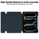 Rotating Acrylic Back PU Leather Case for iPad Pro 11 (M4 2024 / M5 2025) with Pencil Holder [Navy]