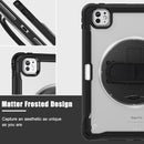 iPad Pro 11" Rugged Case (M5 2025 / M4 2024) - 360° Stand, Hand & Shoulder Strap - Shockproof - Black