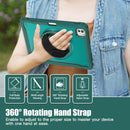 iPad Pro 11" Rugged Case (M5 2025 / M4 2024) - 360° Stand, Hand & Shoulder Strap - Shockproof - Green