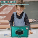 iPad Pro 11" Rugged Case (M5 2025 / M4 2024) - 360° Stand, Hand & Shoulder Strap - Shockproof - Green
